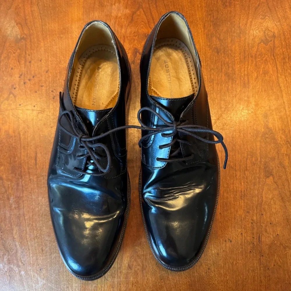 Bostonian Dress Shoes Men 11 Black Derby Lace Up Leather Formal Professional